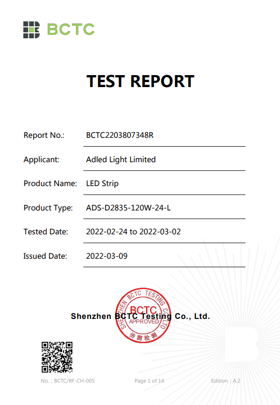 Certificazione ROHS ADLED